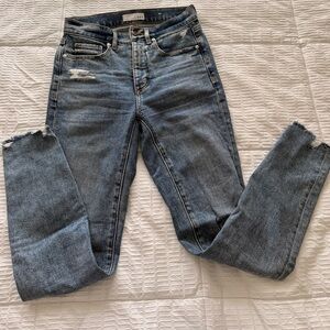 LOFT Blue Distressed Skinny Jeans